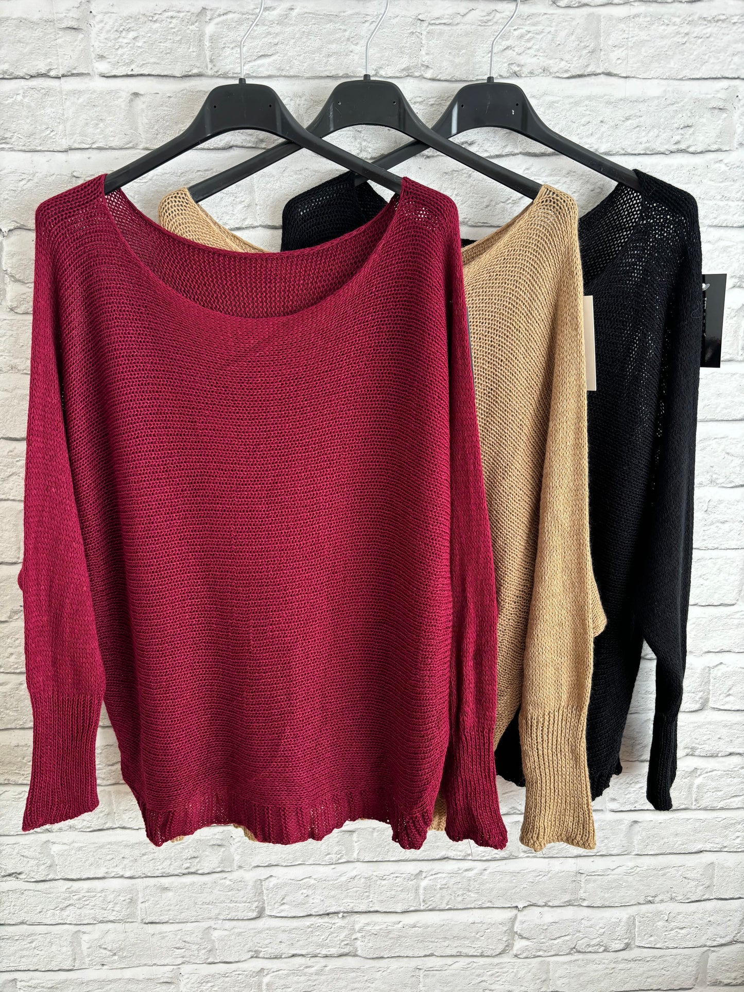 Fine knit batwing jumper