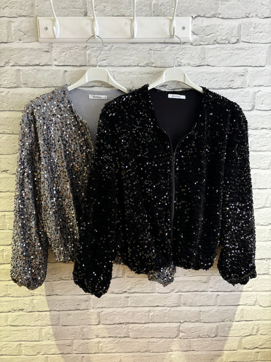 Sequin bomber jacket….