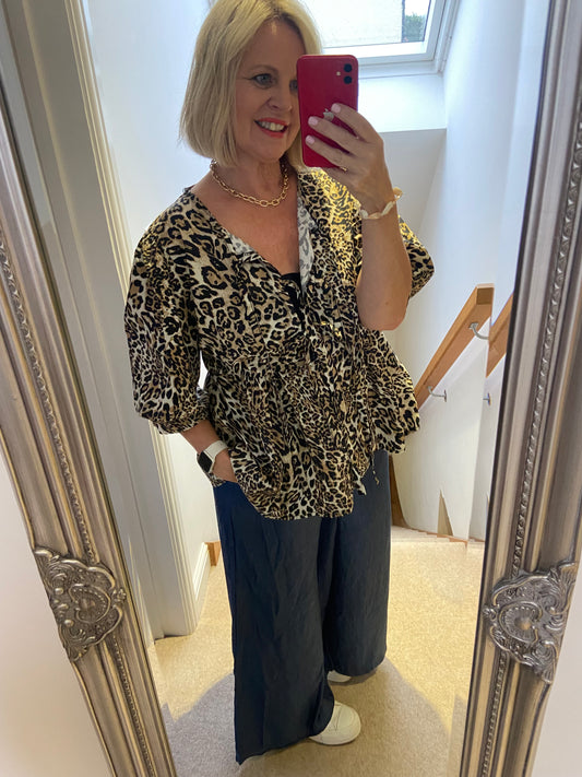 Animal Print Tie Top