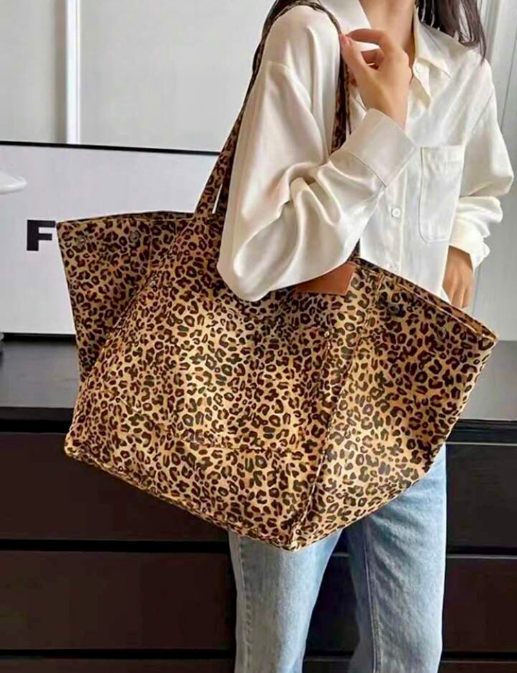 Large Leopard Canvas Tote Bag…