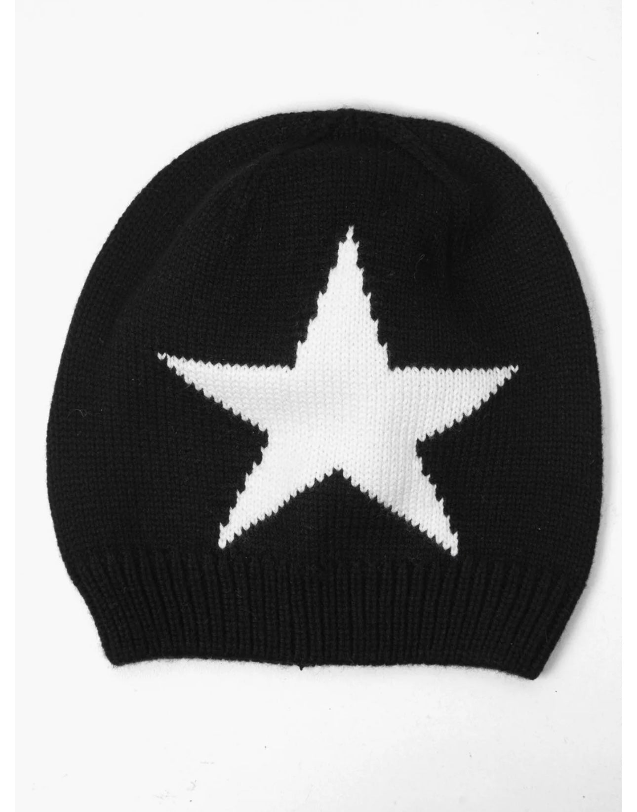 Black Wool Blend Star Hat